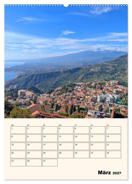 Produktbild: Taormina - &Auml;tna, Meer und antike Steine (Wandkalender 2027 DIN A2 hoch), CALVENDO Monatskalender