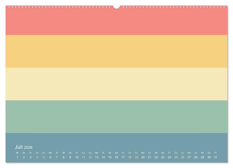 Produktbild: 70er Jahre Bastelkalender - DIY Kreativ-Kalender zum Selbstgestalten (hochwertiger Premium Wandkalender 2026 DIN A2 quer), Kunstdruck in Hochglanz