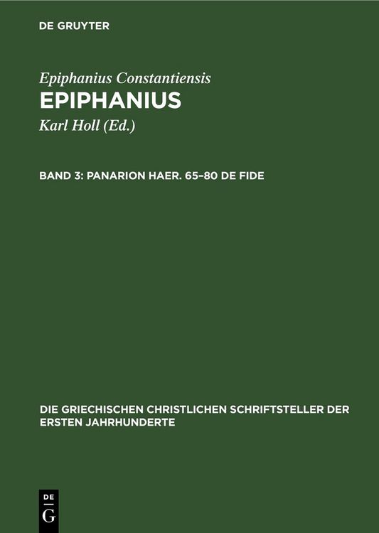 Produktbild: Panarion Haer. 65&ndash;80 De Fide