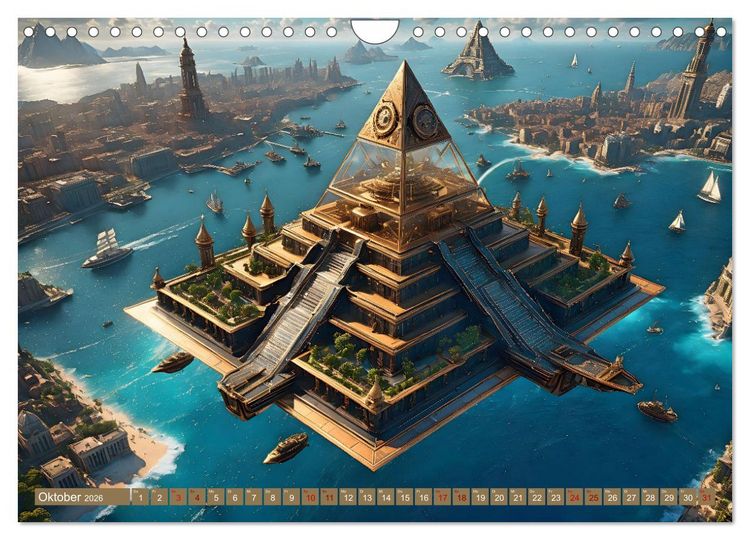 Produktbild: Steampunk Pyramidenwelt (Wandkalender 2026 DIN A4 quer), CALVENDO Monatskalender