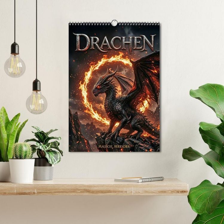 Produktbild: Drachen - Magische Herrscher, Dark‑Fantasy Wandkalender (Wandkalender 2027 DIN A3 hoch), CALVENDO Monatskalender