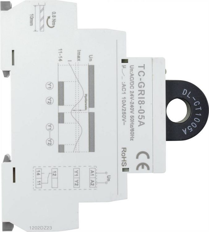Produktbild: TRU COMPONENTS Strom&uuml;berwachungsrelais GRI8-05A Strom