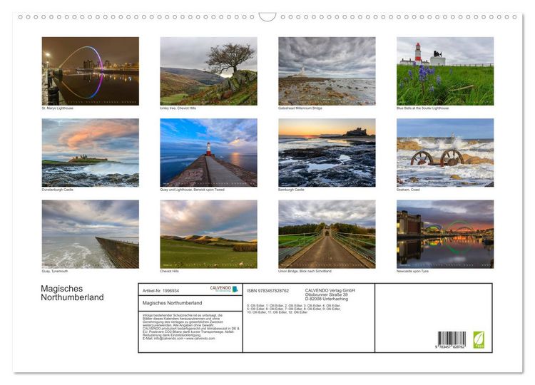 Produktbild: Magisches Northumberland (Wandkalender 2026 DIN A2 quer), CALVENDO Monatskalender