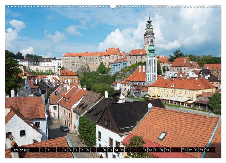 Produktbild: Cesk&yacute; Krumlov - B&ouml;hmisch Krumau (Wandkalender 2026 DIN A2 quer), CALVENDO Monatskalender