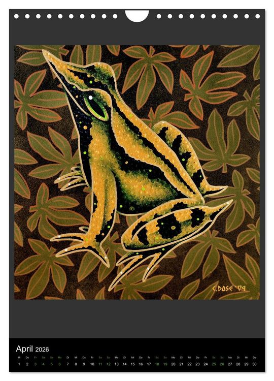 Produktbild: Acrylic paintings - Pfeilgiftfr&ouml;sche und Cham&auml;leons (Wandkalender 2026 DIN A4 hoch), CALVENDO Monatskalender