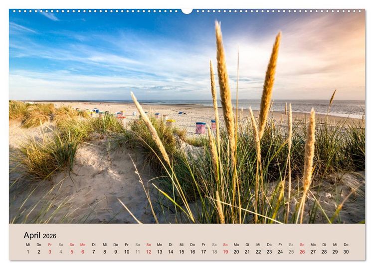 Produktbild: Nordseeinsel Borkum - Inselrausch im Hochseeklima (Wandkalender 2026 DIN A2 quer), CALVENDO Monatskalender