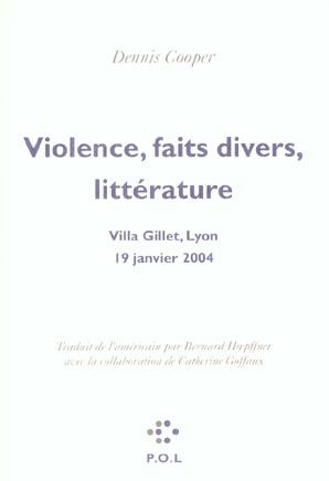 Produktbild: Violence, faits divers, litt&eacute;rature