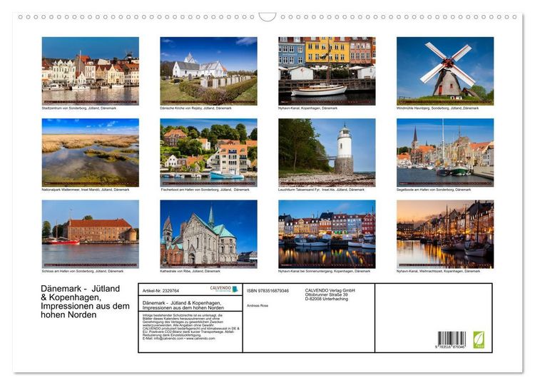 Produktbild: D&auml;nemark - J&uuml;tland & Kopenhagen, Impressionen aus dem hohen Norden (Wandkalender 2027 DIN A2 quer), CALVENDO Monatskalender