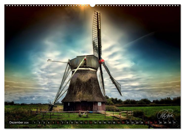 Produktbild: Friesland - Die Friesische M&uuml;hlenstra&szlig;e (hochwertiger Premium Wandkalender 2026 DIN A2 quer), Kunstdruck in Hochglanz