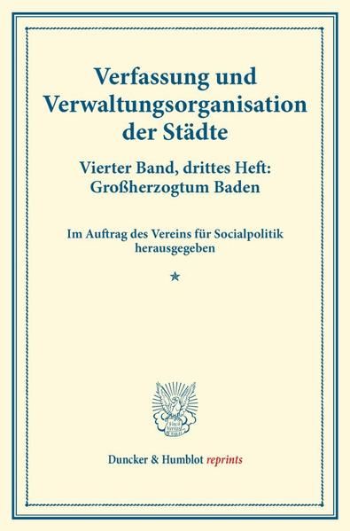 Produktbild: Verfassung und Verwaltungsorganisation der St&auml;dte.