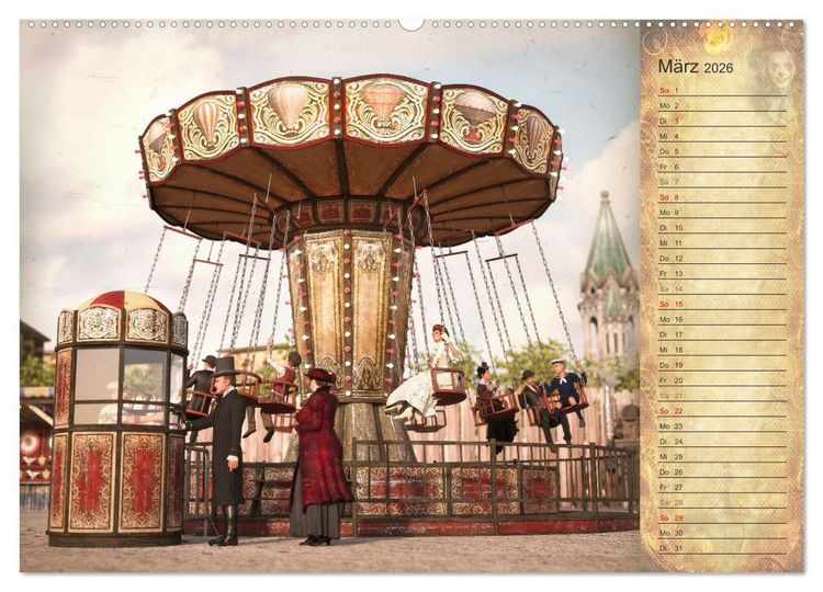 Produktbild: Steampunk Carnival (hochwertiger Premium Wandkalender 2026 DIN A2 quer), Kunstdruck in Hochglanz