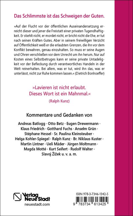 Produktbild: Das Schweigen der Guten: Bonhoeffers Weckruf