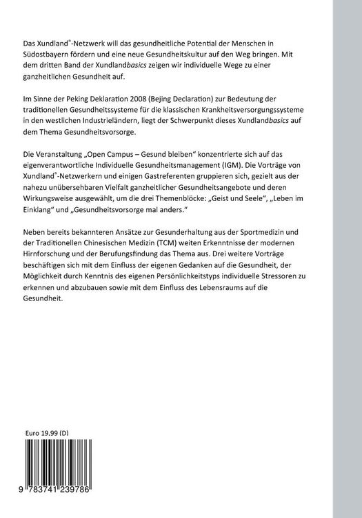 Produktbild: Auf dem Weg zu einem ganzheitlichen Gesundheitsverst&auml;ndnis in der Gesundheitsregion Xundland