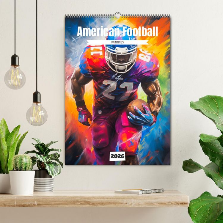 Produktbild: American Football. Paintings (Wandkalender 2026 DIN A2 hoch), CALVENDO Monatskalender