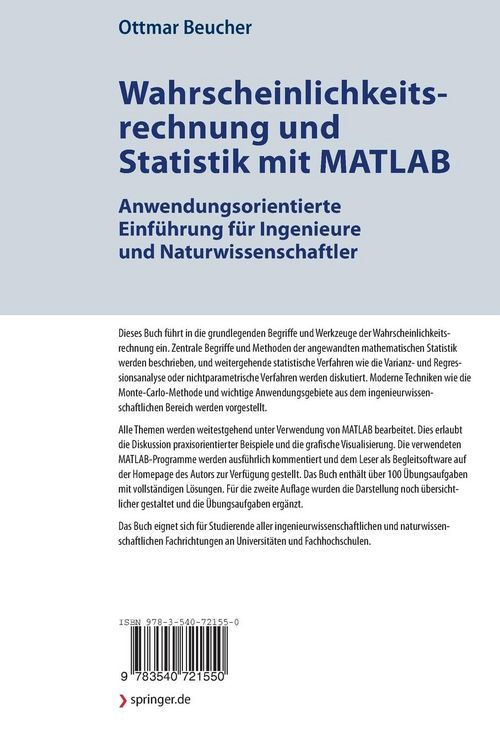 Produktbild: Wahrscheinlichkeitsrechnung und Statistik mit MATLAB
