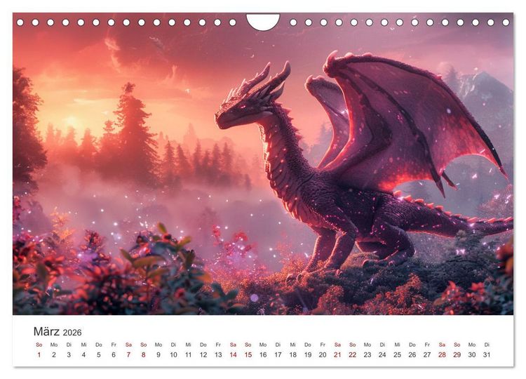 Produktbild: Das Jahr der Drachen (Wandkalender 2026 DIN A4 quer), CALVENDO Monatskalender
