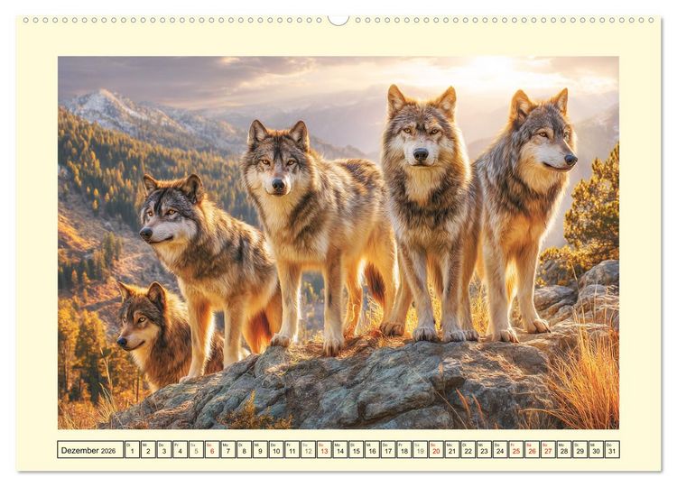 Produktbild: Herzschlag der Wildnis. W&ouml;lfe zwischen Legende, Freiheit und Anmut (hochwertiger Premium Wandkalender 2026 DIN A2 quer), Kunstdruck in Hochglanz