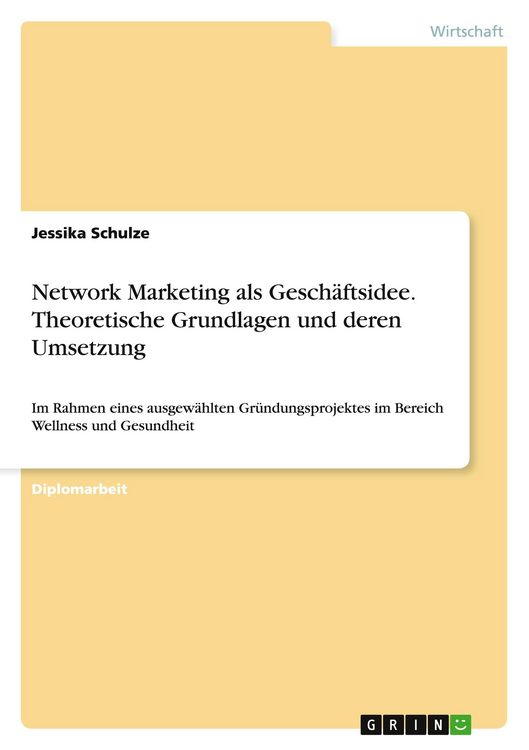 Produktbild: Network Marketing als Gesch&auml;ftsidee. Theoretische Grundlagen und deren Umsetzung
