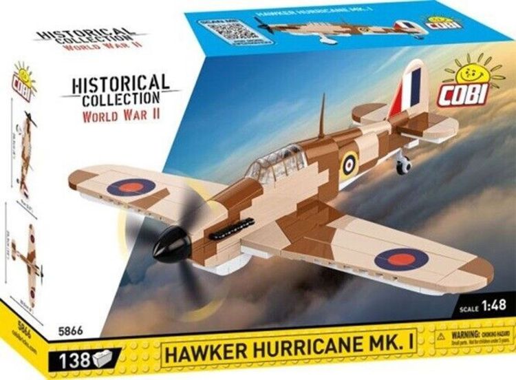 Produktbild: COBI Historical Collection 5866 - Hawker Hurricane MK.I, WWII, Ma&szlig;stab 1:48, Bausatz, 138 Klemmbausteine