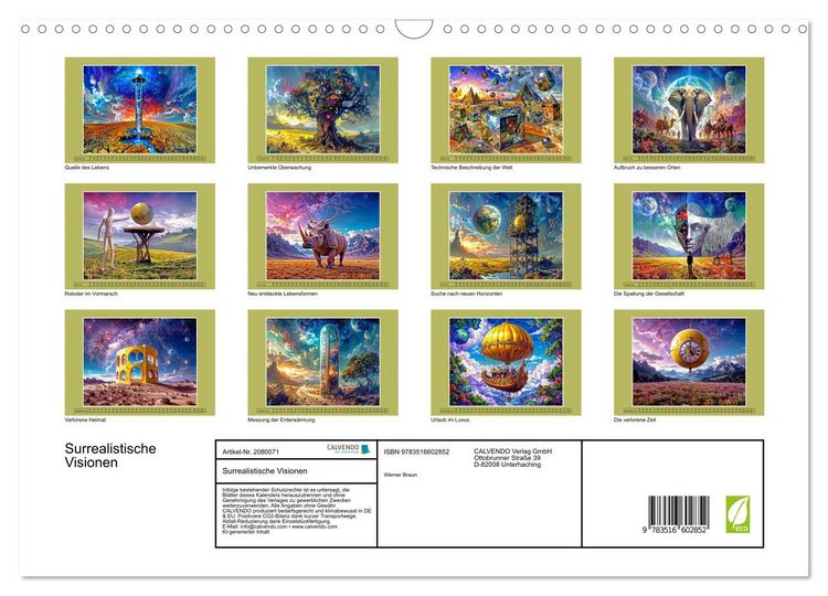 Produktbild: Surrealistische Visionen (Wandkalender 2026 DIN A3 quer), CALVENDO Monatskalender