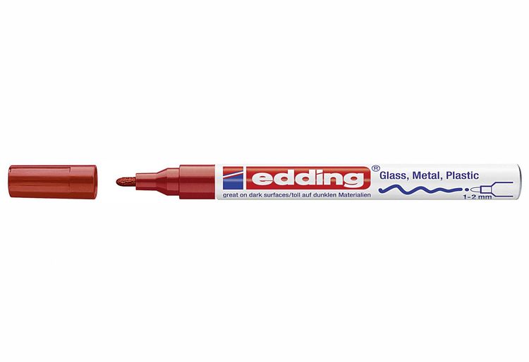 Produktbild: Edding 751 4-751-9-002 Lackmarker Rot 1 mm, 2mm