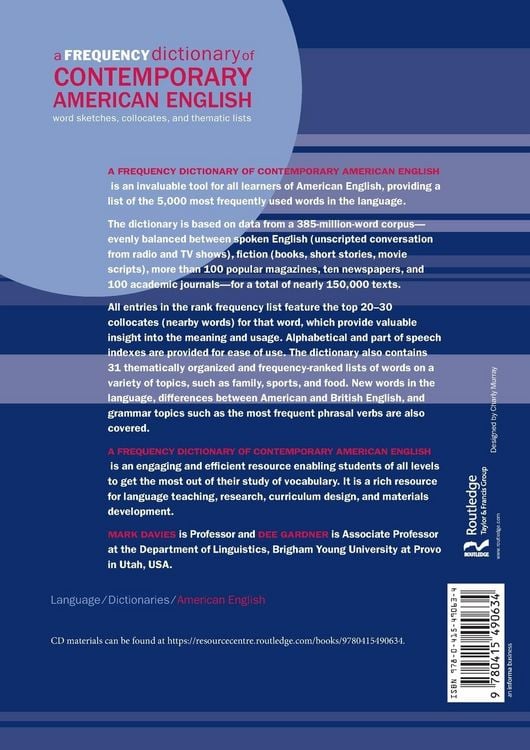 Produktbild: A Frequency Dictionary of Contemporary American English