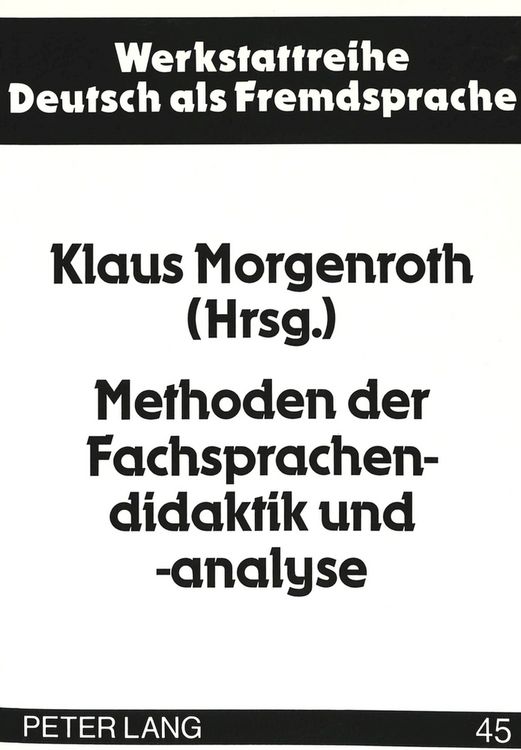 Produktbild: Methoden der Fachsprachendidaktik und -analyse