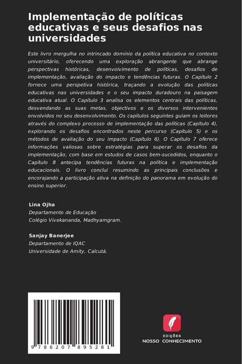 Produktbild: Implementa&ccedil;&atilde;o de pol&iacute;ticas educativas e seus desafios nas universidades