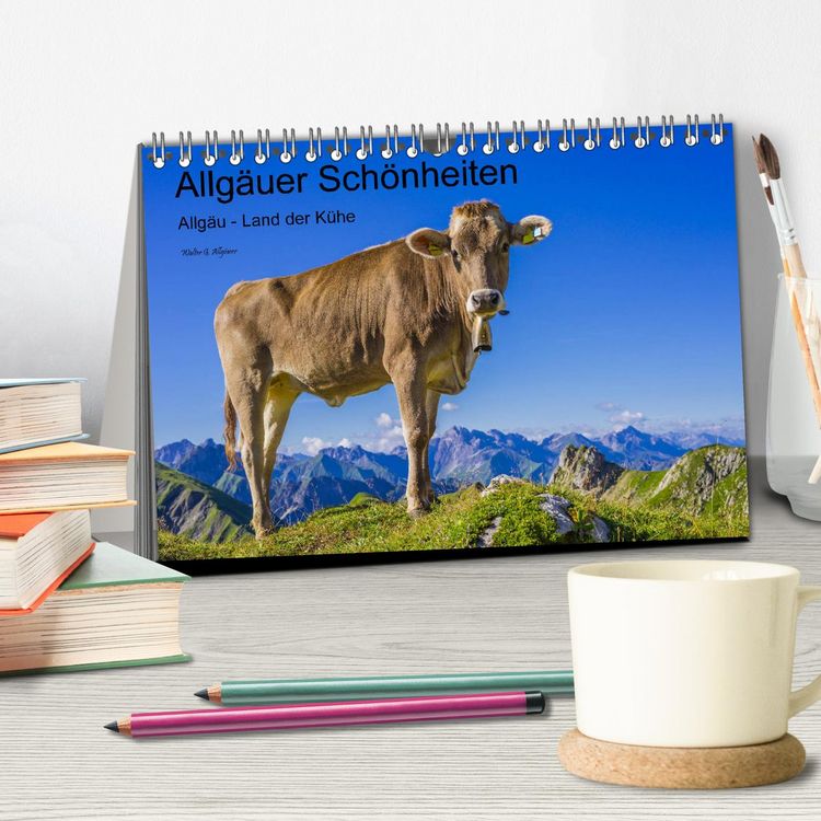 Produktbild: Allg&auml;uer Sch&ouml;nheiten Allg&auml;u - Land der K&uuml;he (Tischkalender 2026 DIN A5 quer), CALVENDO Monatskalender