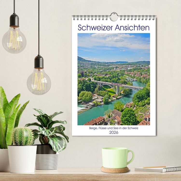 Produktbild: Schweizer Ansichten - Berge, Fl&uuml;sse und Seen in der Schweiz (Wandkalender 2026 DIN A4 hoch), CALVENDO Monatskalender