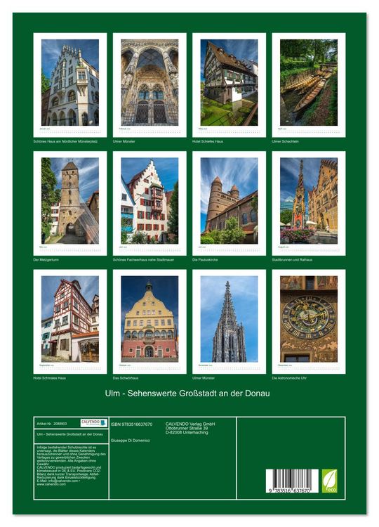 Produktbild: Ulm - Sehenswerte Gro&szlig;stadt an der Donau (Wandkalender 2026 DIN A3 hoch), CALVENDO Monatskalender
