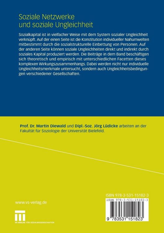 Produktbild: Soziale Netzwerke und soziale Ungleichheit