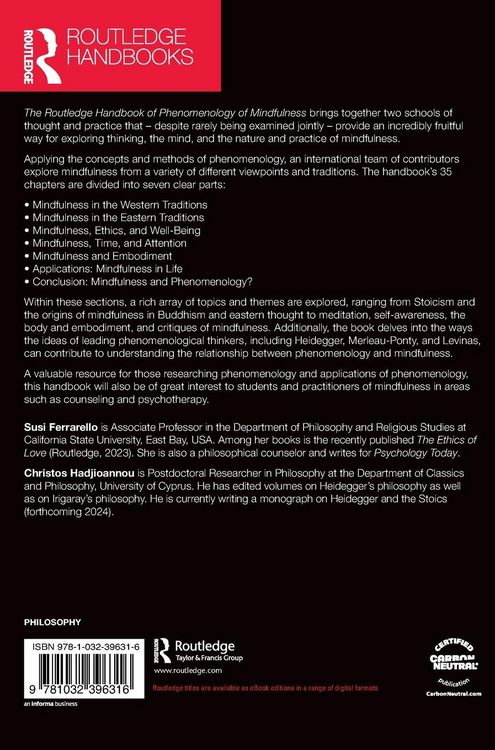 Produktbild: The Routledge Handbook of Phenomenology of Mindfulness