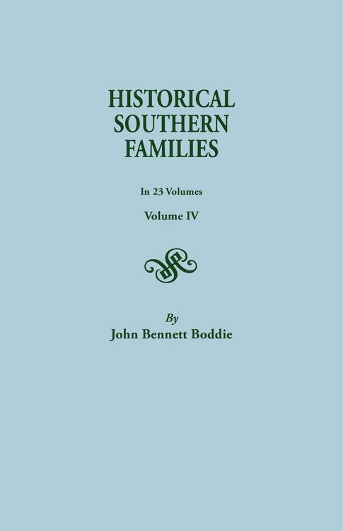 Produktbild: Historical Southern Families. in 23 Volumes. Volume IV