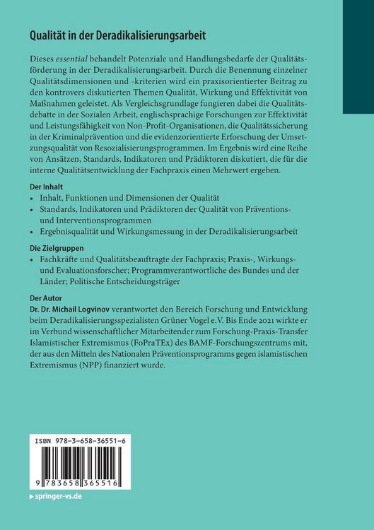 Produktbild: Qualit&auml;t in der Deradikalisierungsarbeit