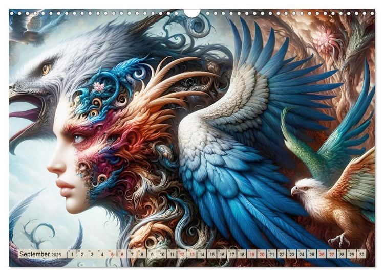 Produktbild: Vogelfrauen Surreale Sch&ouml;nheiten (Wandkalender 2026 DIN A3 quer), CALVENDO Monatskalender