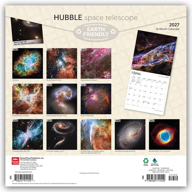 Produktbild: Hubble Space Telescope &ndash; Hubble Weltraumteleskop 2027 &ndash; 16-Monatskalender