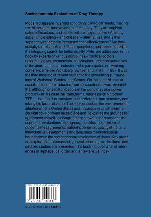 Produktbild: Socioeconomic Evaluation of Drug Therapy
