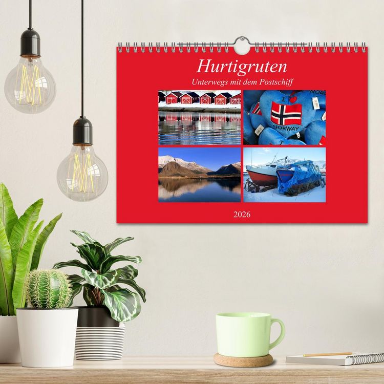 Produktbild: Hurtigruten - Unterwegs mit dem Postschiff (Wandkalender 2026 DIN A4 quer), CALVENDO Monatskalender