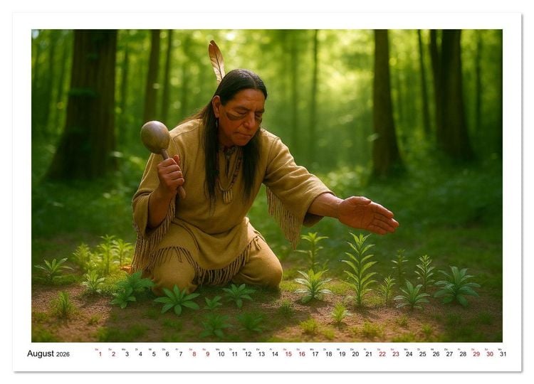 Produktbild: Spirituelle indianische Reise (Wandkalender 2026 DIN A2 quer), CALVENDO Monatskalender