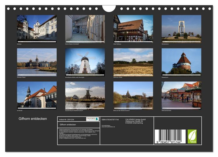 Produktbild: Gifhorn entdecken (Wandkalender 2026 DIN A4 quer), CALVENDO Monatskalender
