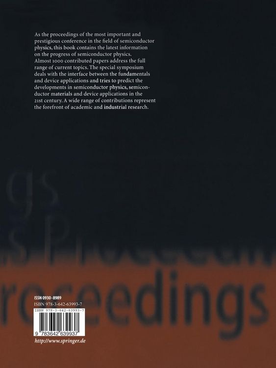 Produktbild: Proceedings of the 25th International Conference on the Physics of Semiconductors Part I