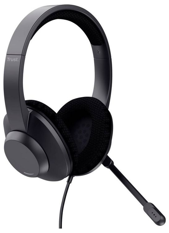 Produktbild: Trust Trust Ayda Max - Headset - On-Ear - kabelgebunden Kopfh&ouml;rer-Audiochip kabelgebunden Schwarz Noise Cancelling
