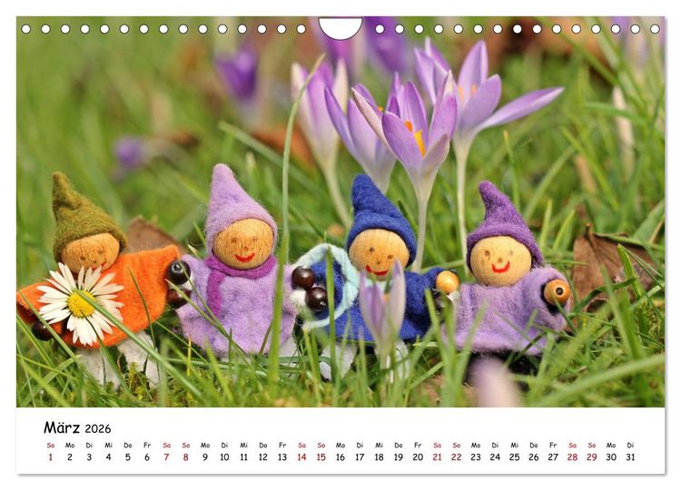 Produktbild: Die Abenteuer der vier kleinen Wichtel (Wandkalender 2026 DIN A4 quer), CALVENDO Monatskalender
