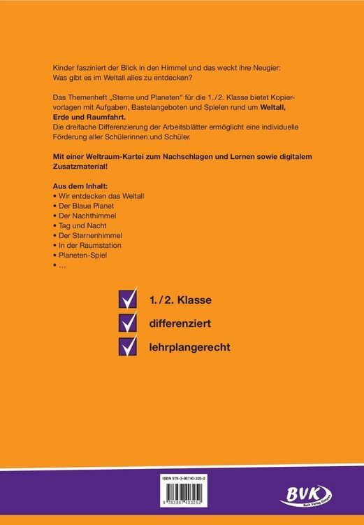Produktbild: Themenheft Sterne und Planeten 1./2. Klasse
