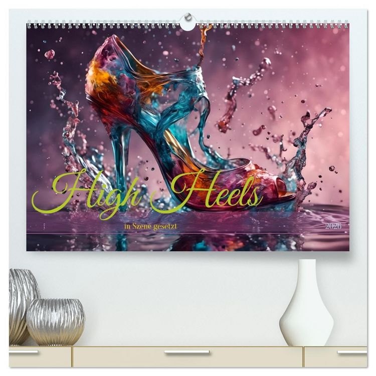 Produktbild: High Heels in Szene gesetzt (hochwertiger Premium Wandkalender 2026 DIN A2 quer), Kunstdruck in Hochglanz