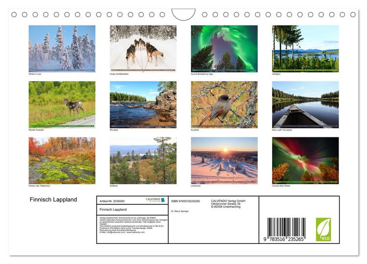 Produktbild: Finnisch Lappland (Wandkalender 2026 DIN A4 quer), CALVENDO Monatskalender