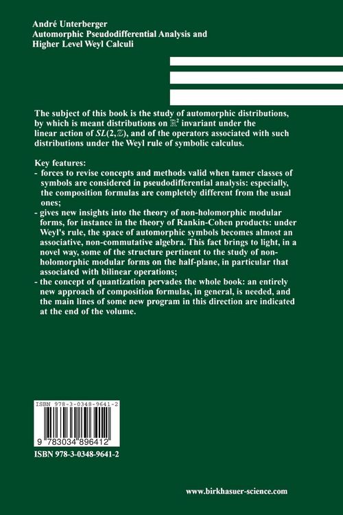 Produktbild: Automorphic Pseudodifferential Analysis and Higher Level Weyl Calculi