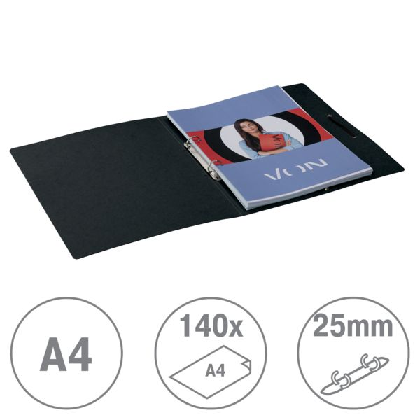 Produktbild: VON Ringbuch A4 mit 2 Ringen und elastischen Eckb&auml;ndern, Karton, von Leitz