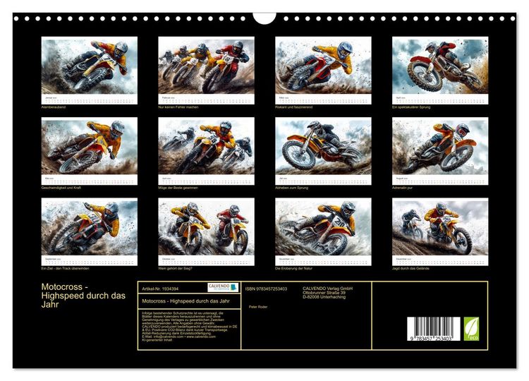 Produktbild: Motocross - Highspeed durch das Jahr (Wandkalender 2026 DIN A3 quer), CALVENDO Monatskalender